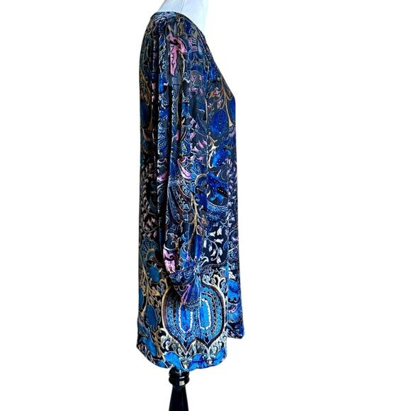 HALE BOB Odile Medallion Silk/Rayon Velvet Burnout Beaded Dress Women Sz S Black - Picture 5 of 12